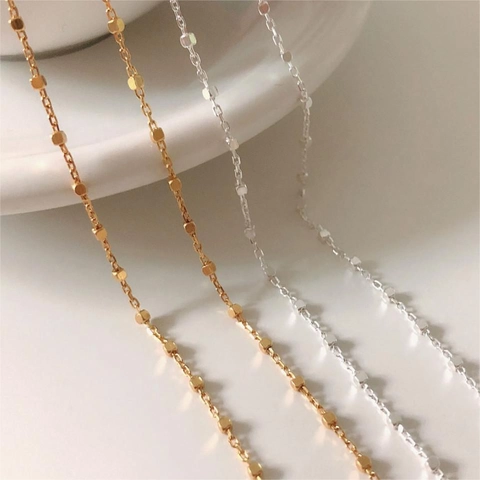 Collana Con Perline A Cubo Quadrato Geometrico In Argento Sterling 925 Catena Sottile Minimalista Gioielli Eleganti