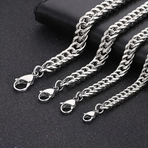 Cuban Link Kette Halskette Edelstahl Poliert Panzerkette Solid Hip Hop Punk Stil Für Damen Herren