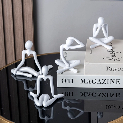 Statua Del Pensatore Astratto Scultura Minimalista In Plastica ABS Figurina D'Arte Moderna Per Decorazione Scrivania Casa