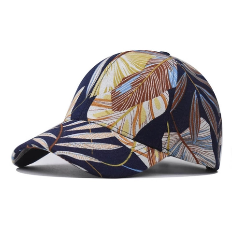 Tropical Palm Leaf Print Baumwolle Baseball Cap Verstellbar Gebogene Krempe Outdoor Sonnenhut Für Herren Damen