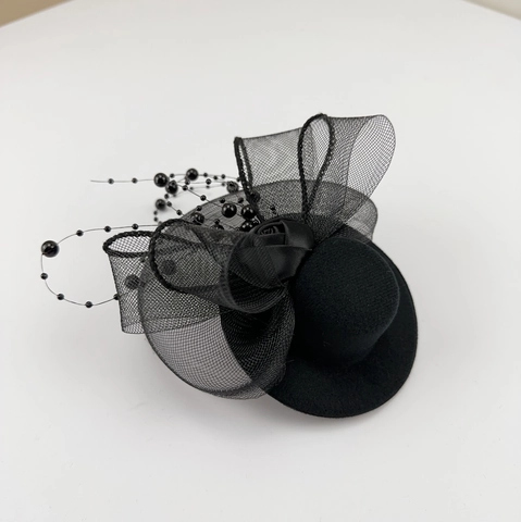 Mini Fascinator Hat Hair Clip Mesh Veil Felt Satin Flower Beads Vintage Party Wedding Performance Accessory For Women