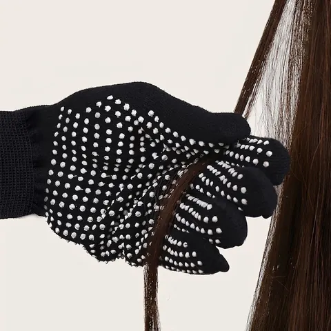 Guantes De Peinado Resistentes Al Calor Algodón Silicona Antideslizante Con Puntos Protección Para Plancha De Pelo Rizador