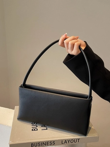 Minimalist Crossbody Bag PU Leather Underarm Bag Vintage Baguette Handbag Long Strap Solid Color For Women