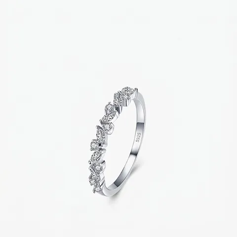 925 Sterling Silber Ring Marquise Rund Zirkon Welle Stapelbar Zierlich Minimalistisch Hochzeit Schmuck Für Frauen