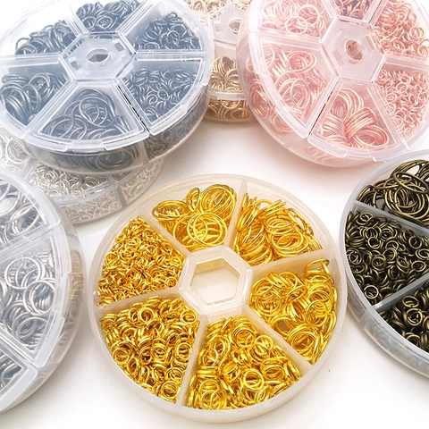 Iron Open Jump Rings Kit For Jewelry Making Necklace Repair DIY Craft Multi Color With Storage Box And Opener Tool