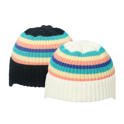 Kinder Regenbogen Gestreifte Strickmütze Acryl Warme Winter Beanie Für Jungen Und Mädchen