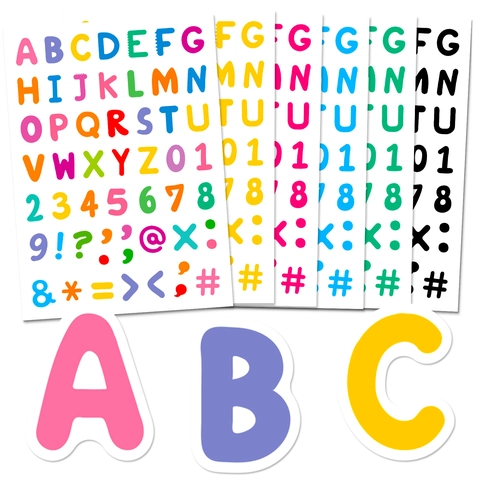 Regenbogen Alphabet Nummer Aufkleber Bunte Vinyl Wasserdicht Decals Für Wasserflasche Helm DIY Handwerk Scrapbooking Dekor
