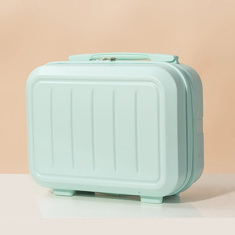 Mini Valigia Beauty Case ABS Guscio Rigido Impermeabile Borsa Da Viaggio Portatile A Righe Organizzatore Per Trucco