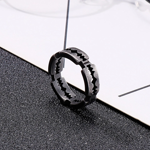 Herren Rasierklinge Ring 316L Edelstahl Distressed Vintage Punk Rock Gothic Hip Hop Band Schmuck