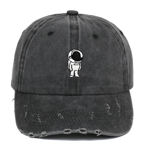 Gorra De Béisbol Lavada Y Desgastada Con Bordado De Astronauta Vintage Ajustable De Algodón Para Hombres Y Mujeres