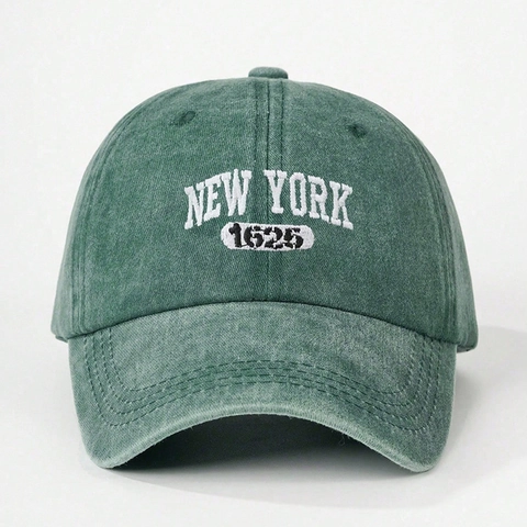 Gorra De Béisbol Con Bordado New York 1625 Tela Lavada Estilo Vintage Retro Gorro De Sol Ajustable Exterior Unisex