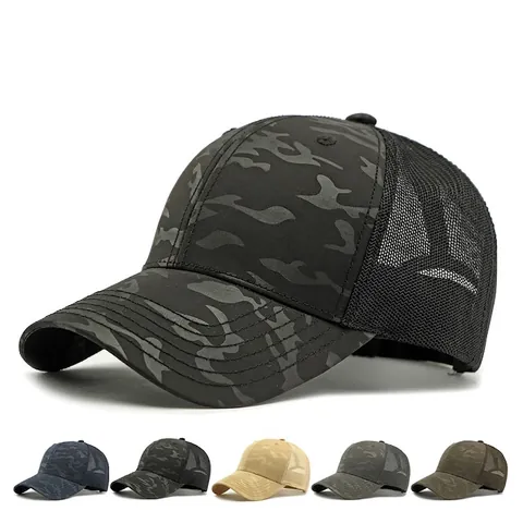 Cappello Da Baseball Camouflage Con Rete Poliestere Traspirante Protezione Solare Regolabile Tattico All Aperto Per Uomini Donne