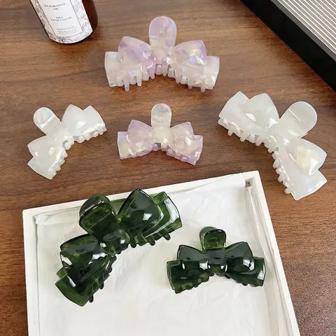 Bowknot Haarklammer Acetat Große Haarkralle Schildpatt Meerjungfrau Marmor Haaraccessoires Für Frauen Mädchen