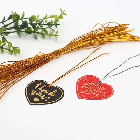 Metallic Tag Strings Gold Silver Non-Elastic Pre-Cut Cord For Christmas Gift Wrapping DIY Crafts Hanging Ornaments