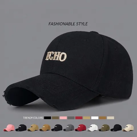 Cappello Da Baseball In Cotone Distressed Ricamo Lettera ECHO Vintage Regolabile Esterno Casual Cappello Da Sole