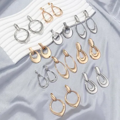 Übertriebene Leichte Luxus Kupfer Ohrringe Für Damen Unregelmäßige Geometrische Hängeohrringe High Sense Middle East Stil Gold Silber Statement Schmuck