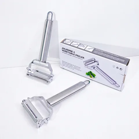Julienne Peeler Stainless Steel Dual Blade Vegetable Shredder Fruit Slicing Multi-Functional Kitchen Tool With Hanging Hole