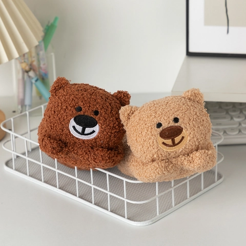 Süßes Plüsch Bär Mäppchen Teddy Fleece Große Kapazität Schreibwaren Aufbewahrungstasche Cartoon Tier Schreibtisch Organizer