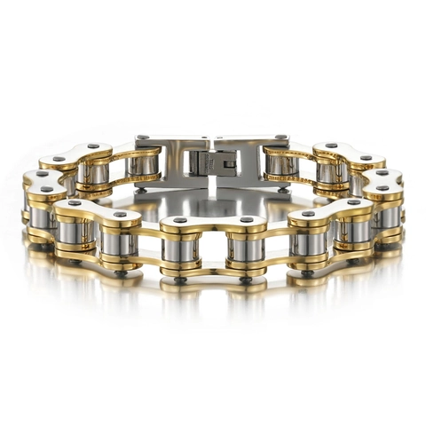 Pulsera De Cadena De Bicicleta Para Hombre De Acero Inoxidable Estilo Industrial Motocicleta Rock Punk Joyería
