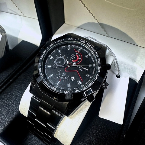 Quartz Watch Men Stainless Steel Band Waterproof Luminous Date Chronograph Business Casual Fashion Wristwatch