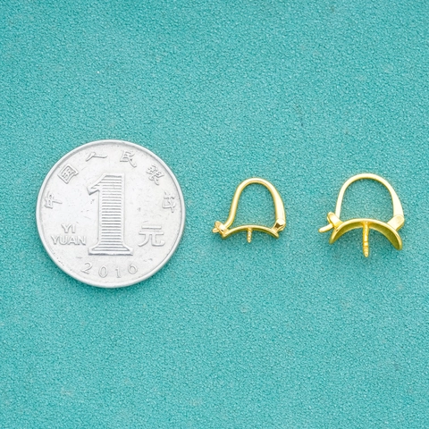 S925 Sterling Silver Earring Hoops Round Leverback Settings For Artificial Pearl DIY Jewelry Findings Components