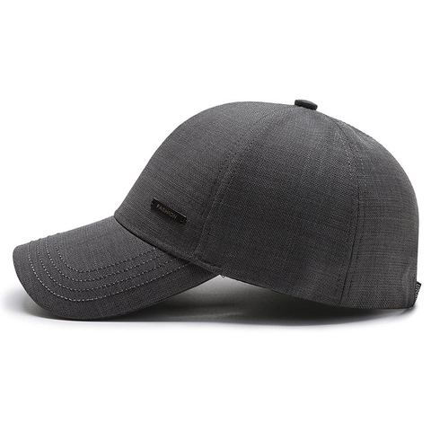 Baseball Cap Polyester Fabric Adjustable Curved Brim Outdoor Sun Protection Fashion Metal Label For Men Women