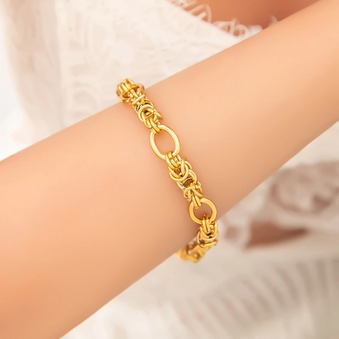 Roestvrijstalen Schakelarmband Verguld Hart Hanger Getextureerde Geometrische Trendy Minimalistische Sieraden Voor Vrouwen