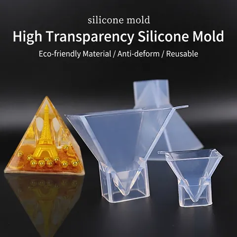Pyramid Silicone Mold High Transparency Flexible For DIY Resin Casting Epoxy Art Desktop Ornament Crafting Tool