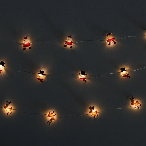 Luci Stringa LED Natale Babbo Natale Pupazzo Di Neve Renna Bianco Caldo Decorazione Festiva Interni Finestra Festa