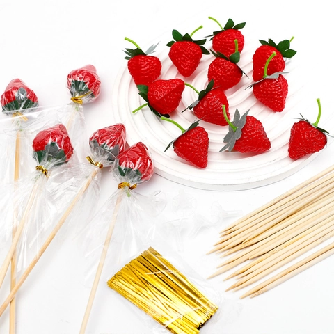 Artificial Strawberry DIY Bouquet Packaging Material Plastic Model For Flower Shop Gift Decoration Handmade Romantic Supplies