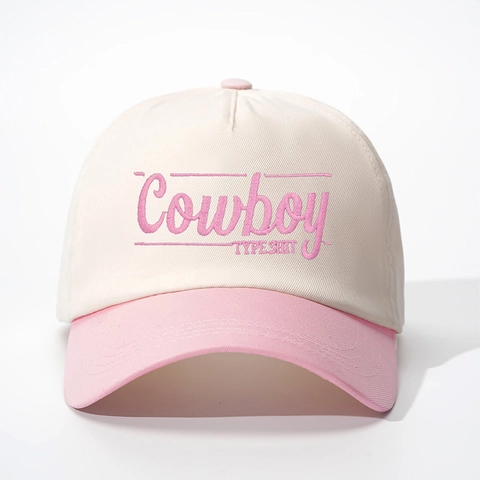 Cowboy Type Shit Bestickte Baseballkappe Color Block Vintage Verstellbarer Sonnenhut Retro Streetwear Polyester