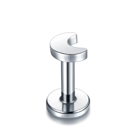 Stainless Steel Lip Rings Studs Lightning Moon Comma Triple Ball Body Piercing Jewelry Cartilage Earrings For Women