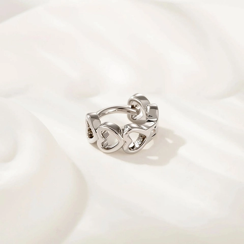 Mini Holle Hart Ring Oorbellen Koper Zirkonia Kleine Kraakbeen Piercing Sieraden Delicaat Voor Vrouwen