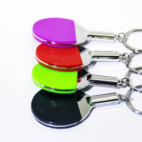 Mini Simulation Table Tennis Racket Keychain Ping Pong Paddle Metal Keyring Sports Souvenir For Bag Pendant Accessories Unisex Gift