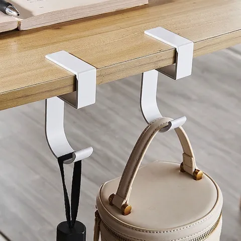 Crochet De Bureau Portable En Alliage D'aluminium Support Pour Sac À Dos Étudiants Table Antidérapant Sans Perçage