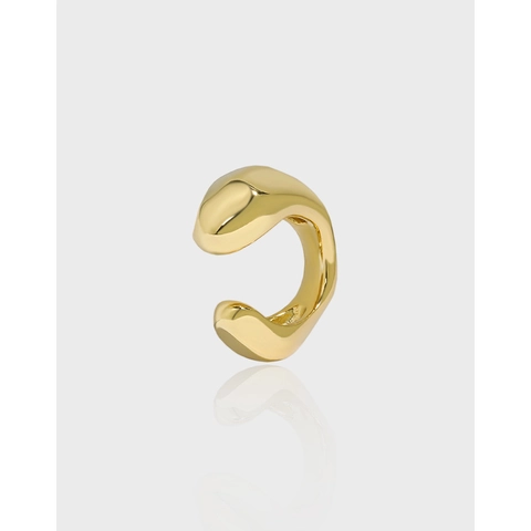 Ear Cuff In Argento Sterling 925 Design In Metallo Liquido Irregolare Orecchino Senza Buco Gioielli Minimalisti Per Donna