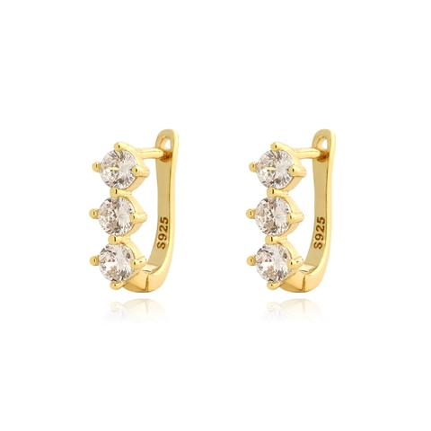 Orecchini a Cerchio in Argento Sterling 925 a Forma di U con Zirconi per Donna Lusso Leggero Fila di Diamanti Gioielli alla Moda