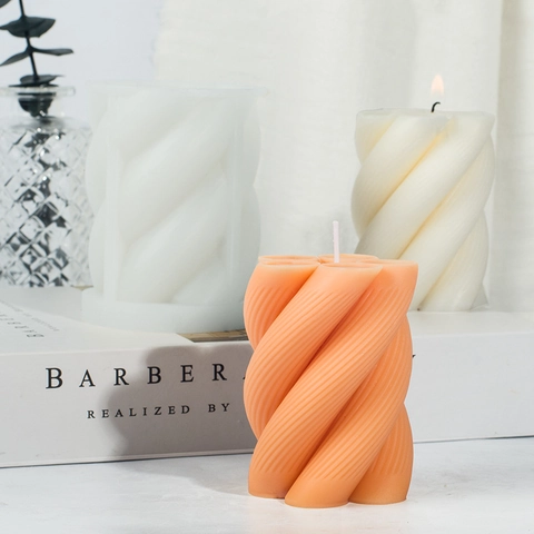 Spiral Pillar Silicone Mold For Candle Making DIY Twisted Column Aromatherapy Soap Plaster Resin Casting Mold Modern