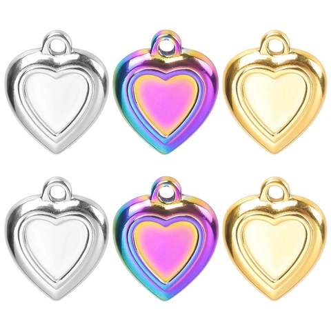 Herz Anhänger Edelstahl 18K Vergoldet DIY Schmuckherstellung Charms Poliertes Kleines Herz Für Halskette Armband Damen
