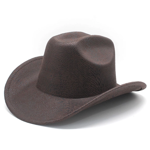 Western Cowboy Hat Wide Brim Polyester Snake Skin Pattern Retro Fedora For Outdoor Performance Party Vintage Style