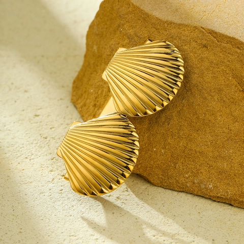Pinzas Para El Pelo De Mujer De Acero Inoxidable Chapado En Oro Con Diseño De Concha Lazo Flor Horquilla Elegante Moda