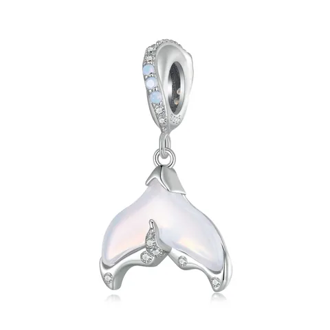 Ciondolo A Coda Di Sirena Charm Argento Sterling 925 Nano Opale Zircone Scintillante Gioielli DIY Produzione Bracciale