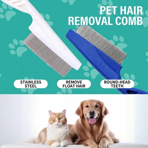Vlooienkam Voor Huisdieren Van Roestvrij Staal Met Fijne Tanden Voor Honden En Katten Massagegereedschap