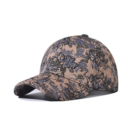 Cappello Da Baseball In Cotone Jacquard Vintage Motivo Floreale Foglia Regolabile Per Uomo Donna