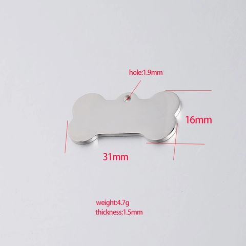 Bone Shaped Pendants 304 Stainless Steel Mirror Polished Dog Tag DIY Jewelry Making Accessories For Pet ID