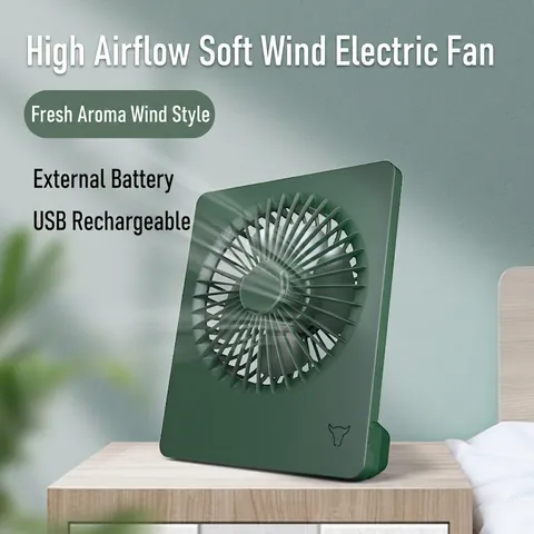 Desktop Fan Mini Portable USB Rechargeable Multi Speed Silent Aromatherapy Fan For Office Home Travel ABS