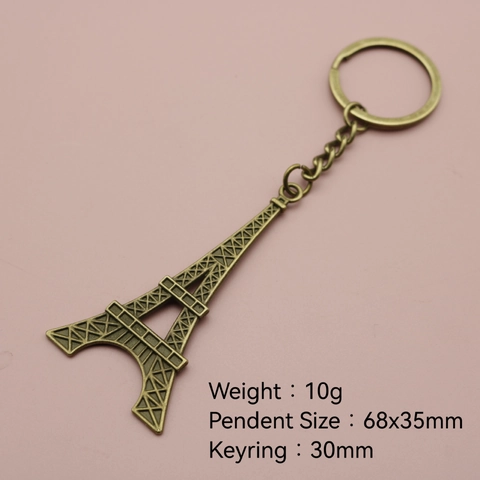 Eiffel Tower Keychain Metal Vintage Paris Style Tower Pendant Key Ring Souvenir Gift For Men Women