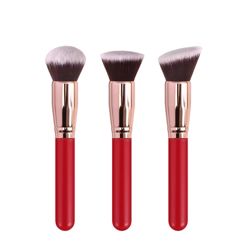 Make-Up-Pinsel Synthetikfaserborsten Foundation-Rouge-Kontur-Puder Kunststoffgriff Professionelles Tragbares Beauty-Tool