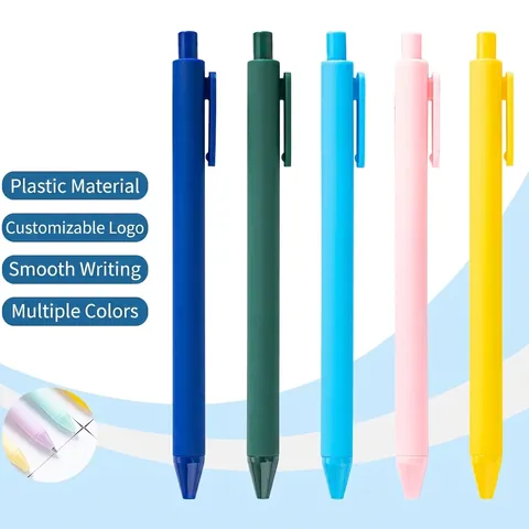 Stylo Bille Rétractable Plastique Mat Minimaliste Couleur Macaron Morandi Écriture Fluide Fournitures Bureau École