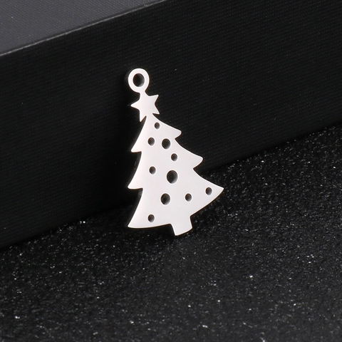 Colgante Árbol De Navidad Acero Inoxidable Punto Hueco Estrella DIY Fabricación De Joyas Accesorio Moda Creativo Decoración
